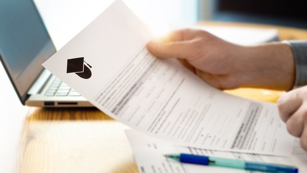 filling out college paperwork